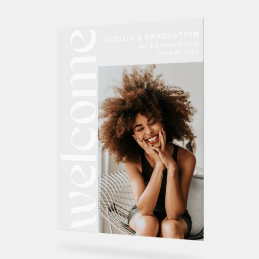 Afstuderen moderne verticale foto acryl bord (Hoek)