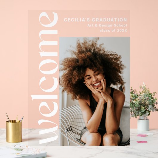 Afstuderen moderne verticale foto acryl bord (Huwelijk)