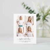 Afstuderen | Moderne vier foto collage lay-out Briefkaart (Staand voorkant)