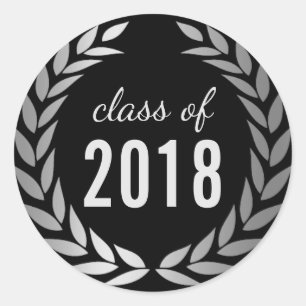 Afstuderen Moderne Zilveren Klasse van 2018 Ronde Sticker