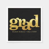 Afstuderen moedige, moderne zwarte goudtypografie servet (Voorkant)