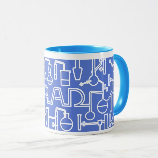 Afstuderen Mok Wetenschap Lab blauw (Voorkant rechts)