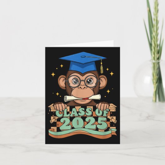 Afstuderen Monkey CL van 2025 Kinder Mannen vrouwe Kaart (Voorkant)
