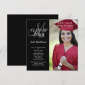 Afstuderen Monogram Foto Kaart (Voorkant / Achterkant)