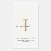 Afstuderen Monogram Naam Script Party Servet (Voorkant)