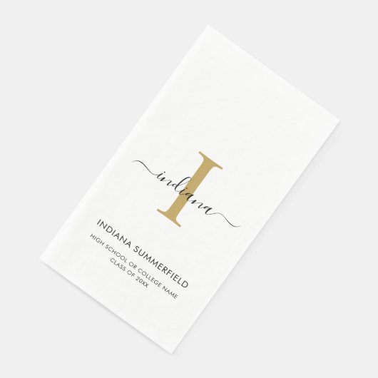 Afstuderen Monogram Naam Script Party Servet (Hoek)
