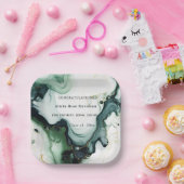 Afstuderen, mooi groen turquoise agaat marmer papieren bordje (Feest)