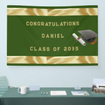 Afstuderen Mortar Board Green en Gold