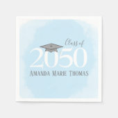 Afstuderen Mortarboard Blue met minimalistische mi Servet (Voorkant)