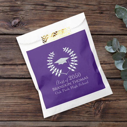 Afstuderen Mortarboard Classic Paars Bedankzakje