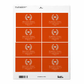 Afstuderen Mortarboard Classic Sinaasappel Etiket (Full Sheet)