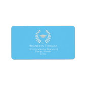 Afstuderen Mortarboard Elegant Light Blue Etiket (Voorkant)