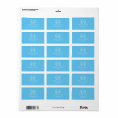 Afstuderen Mortarboard Elegant Light Blue Etiket (Full Sheet)