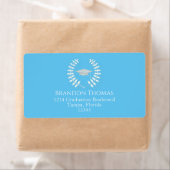 Afstuderen Mortarboard Elegant Light Blue Etiket (Insitu)