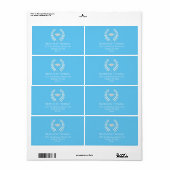 Afstuderen Mortarboard Elegant Light Blue Etiket (Full Sheet)