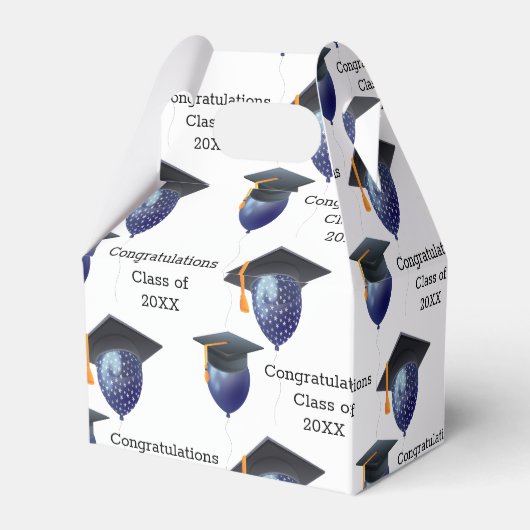 Afstuderen Mortarboard en ballonnen Bedankdoosjes (Achterkant)