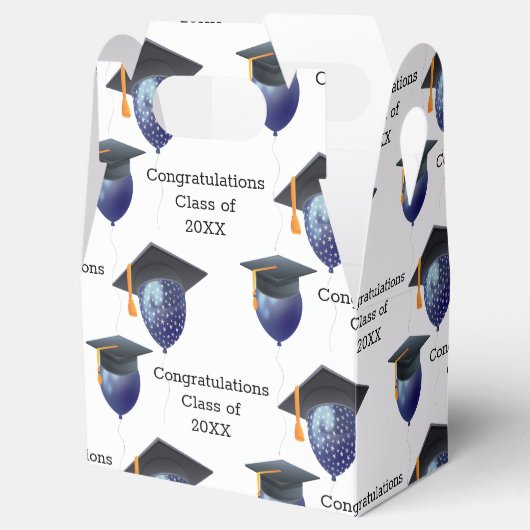 Afstuderen Mortarboard en ballonnen Bedankdoosjes (Geopend)