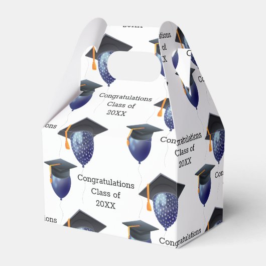 Afstuderen Mortarboard en ballonnen Bedankdoosjes (Voorkant Zijde)