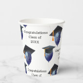 Afstuderen Mortarboard en ballonnen Papieren Bekers (Achterkant)