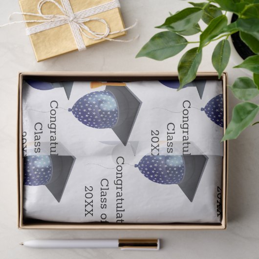 Afstuderen Mortarboard en ballonnen Tissuepapier (Geschenk)