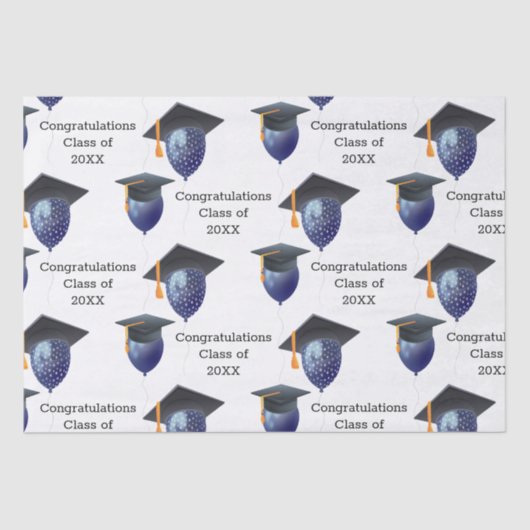Afstuderen Mortarboard en ballonnen Tissuepapier (Voorkant)