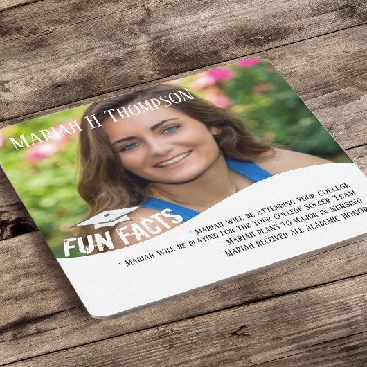 Afstuderen Mortarboard Fun Feit Kartonnen Onderzetters