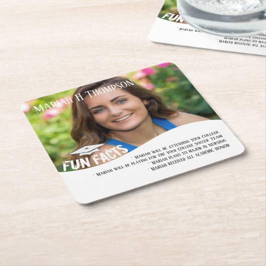 Afstuderen Mortarboard Fun Feit Kartonnen Onderzetters (Schuin)