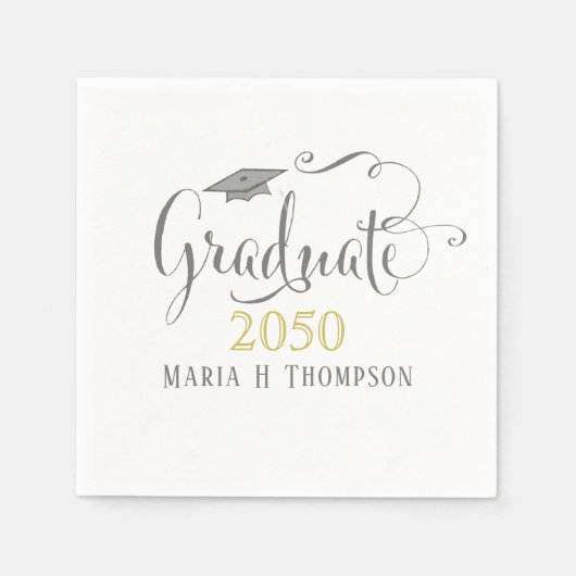 Afstuderen Mortarboard met modern, minimalistisch  Servet (Voorkant)