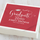 Afstuderen Mortarboard minimalistisch rood Servet