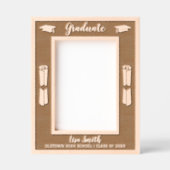 Afstuderen Mortarboard Petten & Diploma's Grens Gegraveerde Lijstjes (Voorkant)