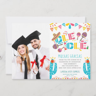 Afstuderen Muchas Gracias Fiesta Dank u kaart