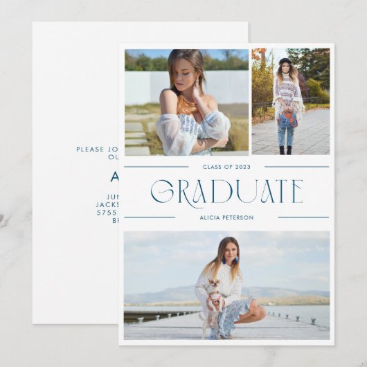 Afstuderen multi-foto aankondiging en afstudeerder (Voorkant / Achterkant)