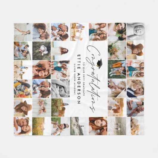 Afstuderen Multi foto Gefeliciteerd cadeau Fleece Deken (Voorkant (Horizontaal))
