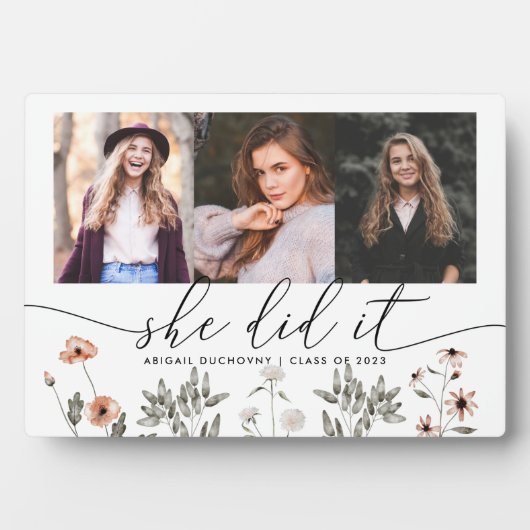 Afstuderen Multi Foto ze maakte het Floral Fotoplaat (voorkant)