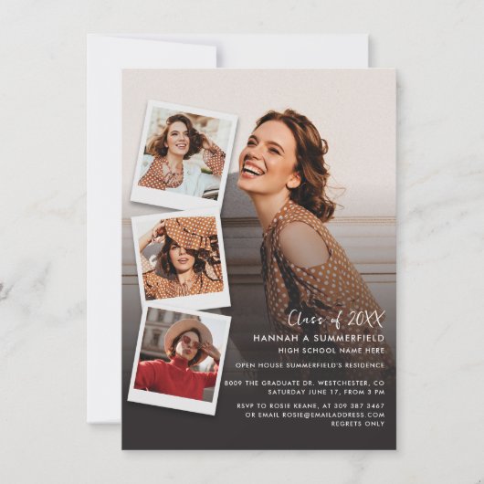 Afstuderen Multi Photo Afstudeerder 2025 Party Kaart (Voorkant)