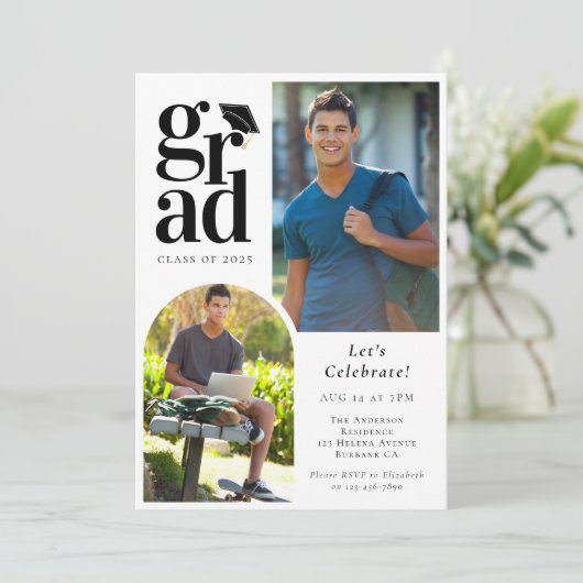 Afstuderen Multi Photo Arch Afstuderen Kaart (Staand voorkant)