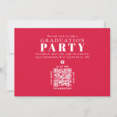 Afstuderen Multi Photo Collage Crimson Red QR Code Kaart (Achterkant)