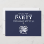 Afstuderen Multi Photo Collage Navy Blue QR Code Kaart (Achterkant)
