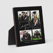 Afstuderen Multi Photo Congrates Name Black Fotoplaat (Voorkant)
