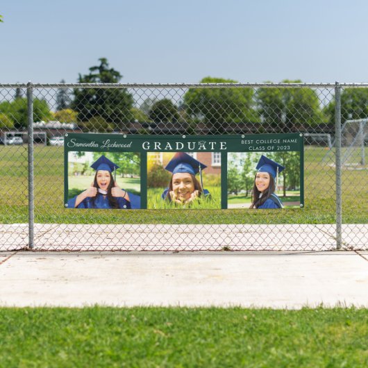 Afstuderen Multi Photo Elegant 2025 Green Party Spandoek (Insitu)