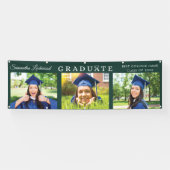 Afstuderen Multi Photo Elegant 2025 Green Party Spandoek (Horizontaal)