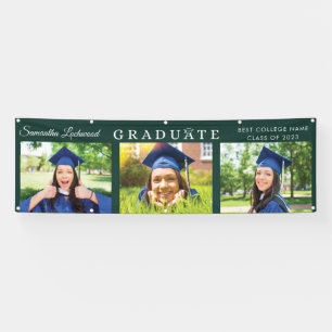 Afstuderen Multi Photo Elegant 2025 Green Party Spandoek
