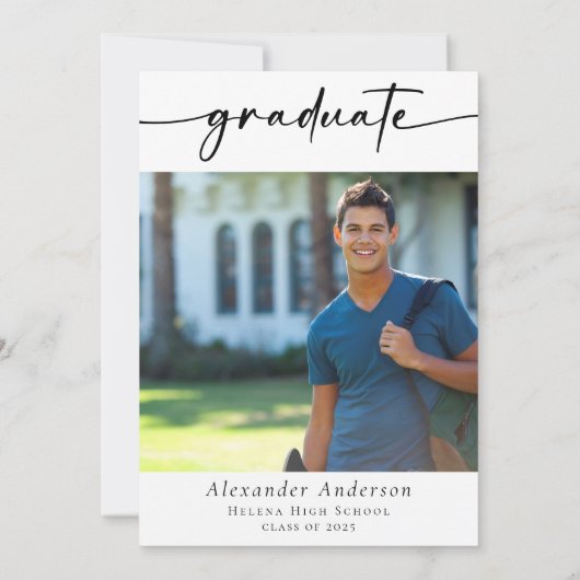 Afstuderen Multi Photo Kalligrafie Afstuderen Kaart (Achterkant)