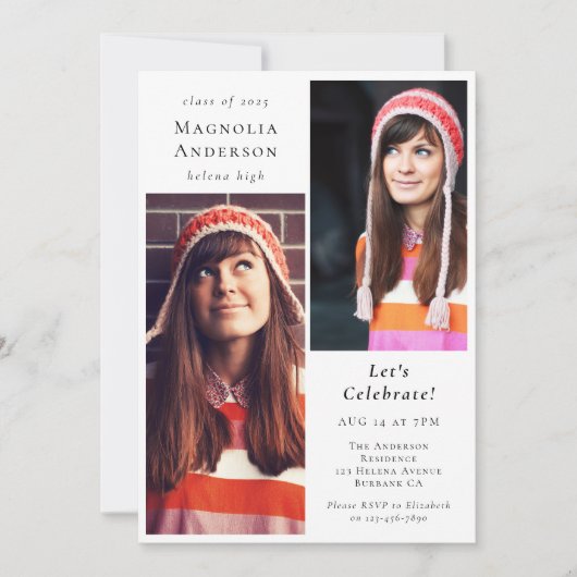 Afstuderen Multi Photo Kalligrafie Afstuderen Kaart (Voorkant)