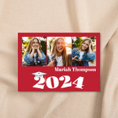 Afstuderen Multi-Photo Red Class of 2023 QR Code Kaart