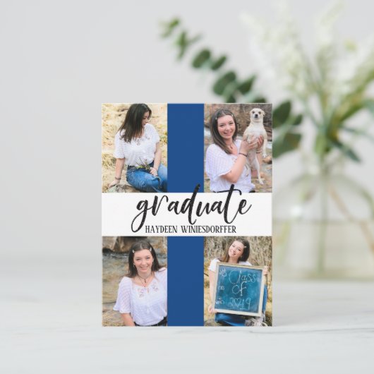 Afstuderen Multi Photo Template Color Block Briefkaart (Staand voorkant)