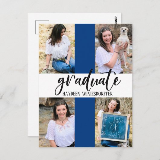 Afstuderen Multi Photo Template Color Block Briefkaart (Voorkant / Achterkant)