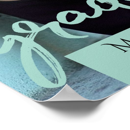 Afstuderen muntscript | Moderne groene foto Keepsa Poster (Hoek)