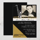 Afstuderen muziek/saxofoon kaart (Voorkant / Achterkant)