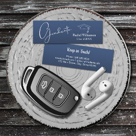 Afstuderen naam blauw contactkaartje